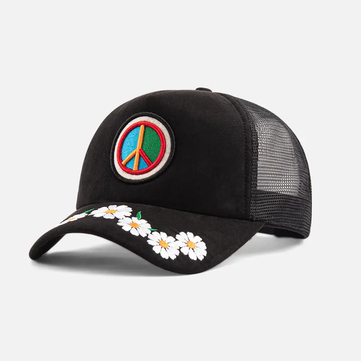 BlackFloral5-PanelTruckerCaps