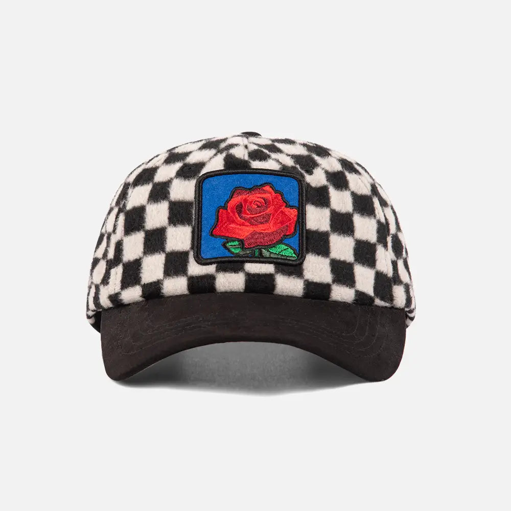 BlackLatticeRosePatchDadCaps_FrontView