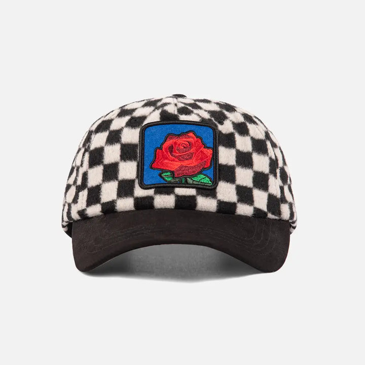 BlackLatticeRosePatchDadCaps_FrontView