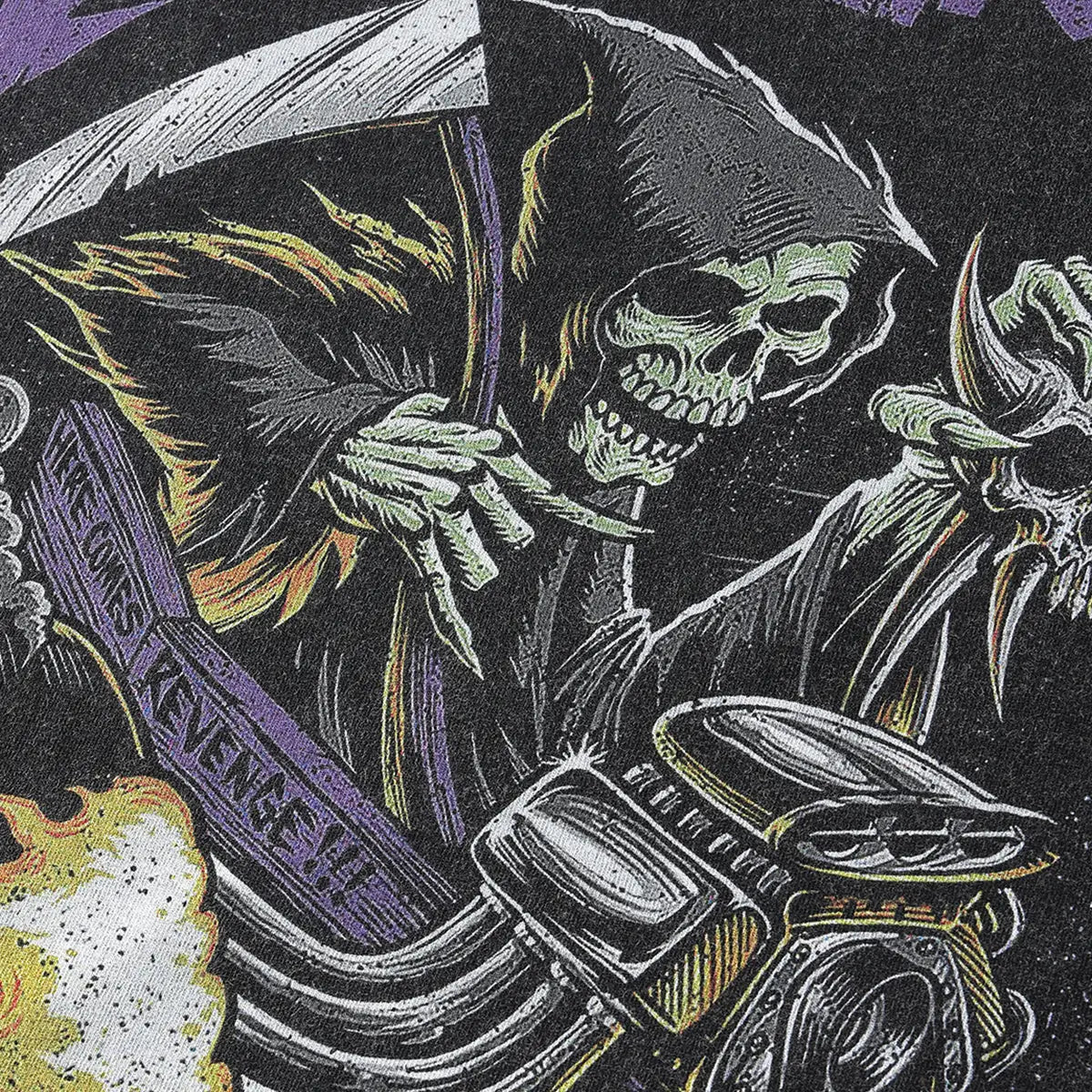 BlackWashedRetroSkullLooseT-Shirts_SkullPattern