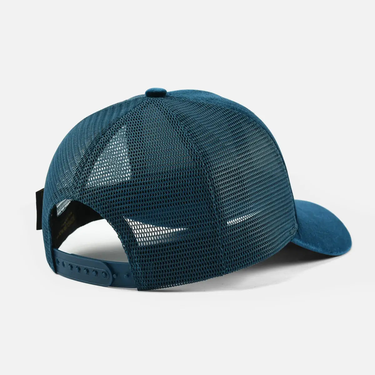 DarkBlueVelvetTruckerCap_backclosure