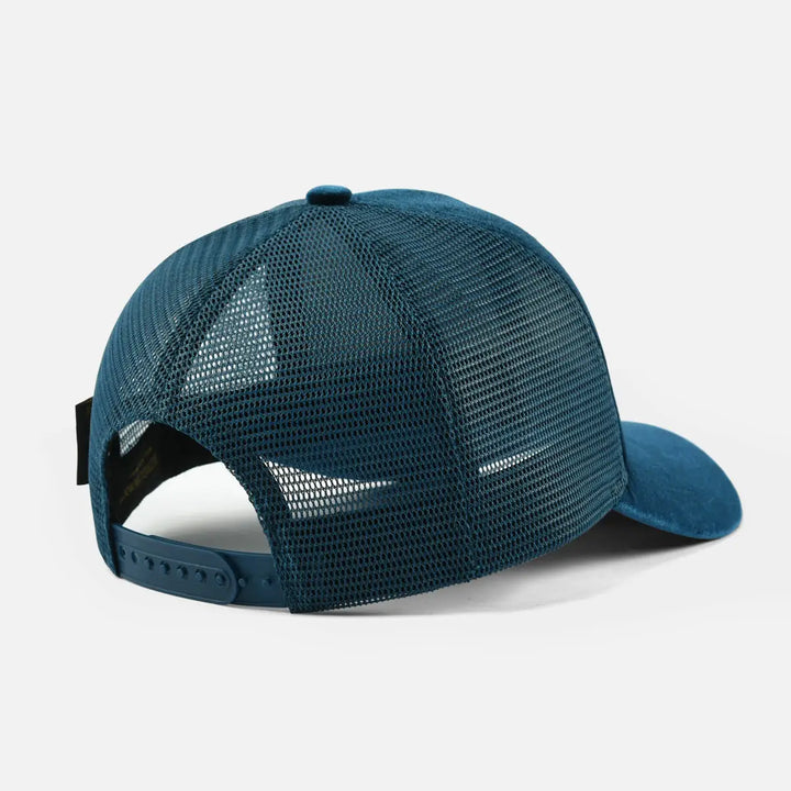 DarkBlueVelvetTruckerCap_backclosure