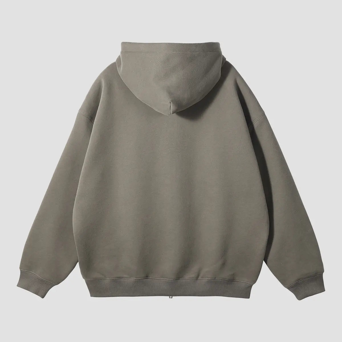 GrayBlankDouble-ZipperHoodedJackets_Back