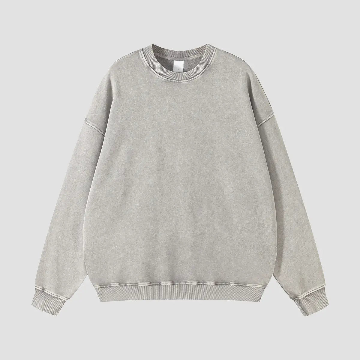 GrayWax-DyeingLooseCrewSweatshirts