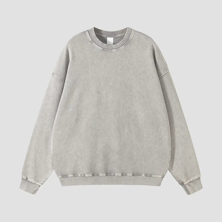 GrayWax-DyeingLooseCrewSweatshirts