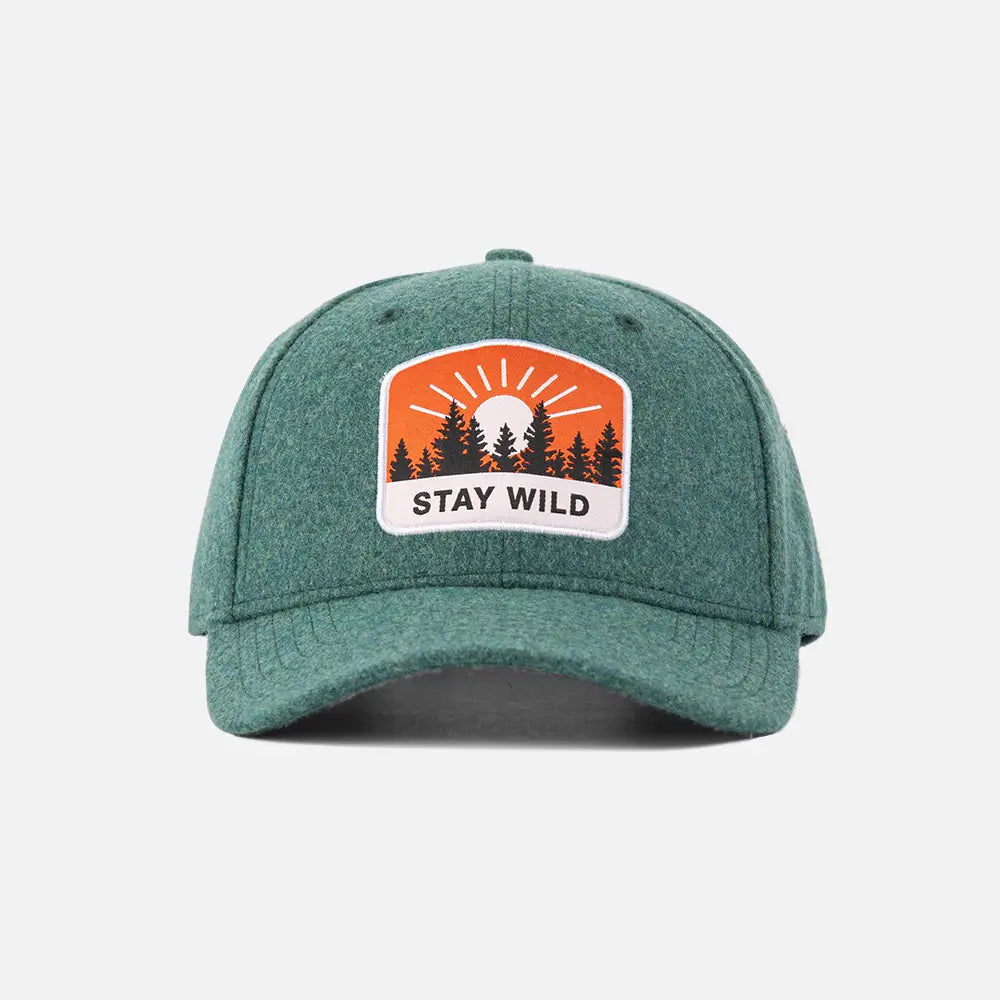 MeltonWoolBaseballCaps_Green_frontside