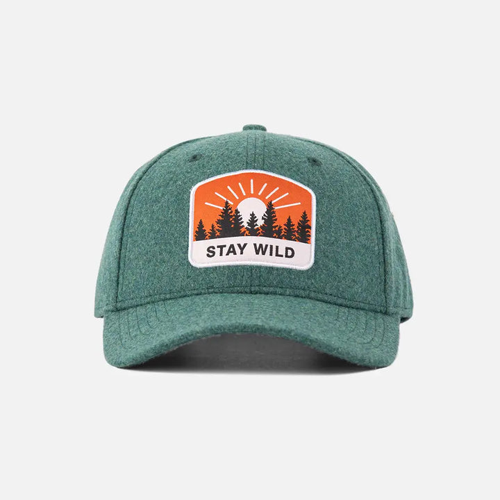 MeltonWoolBaseballCaps_Green_frontside