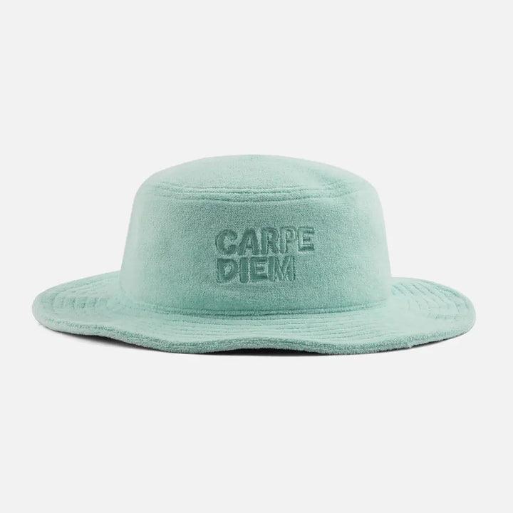 MintGreenEmbroideredPlainBucketHats_FrontSide