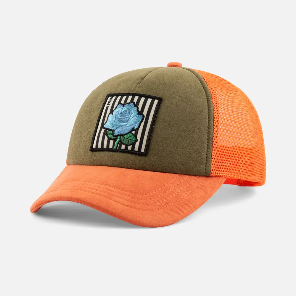 OrangeTwo-ToneRoseTruckerCaps