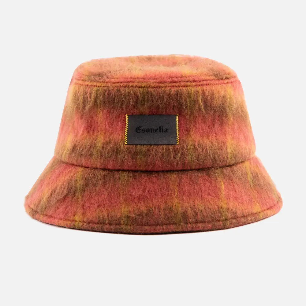 Orange FauxWoolLatticeBucketHats