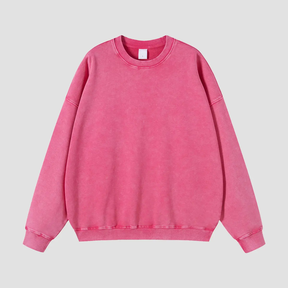 PinkWax-DyeingLooseCrewSweatshirts