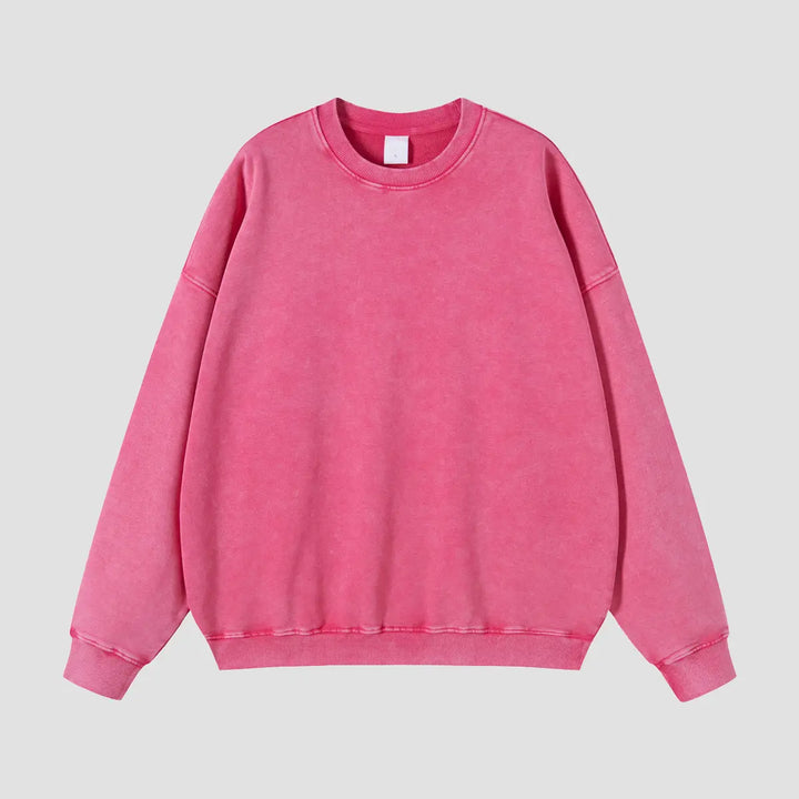PinkWax-DyeingLooseCrewSweatshirts