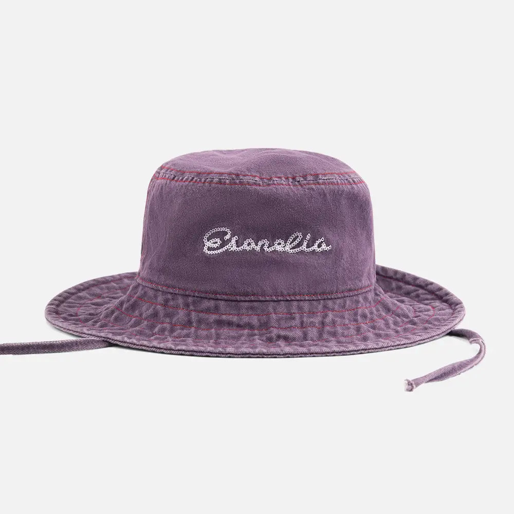 PurpleWashedStrap-TieSunBucketHat