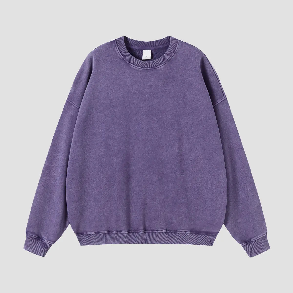 PurpleWax-DyeingLooseCrewSweatshirts