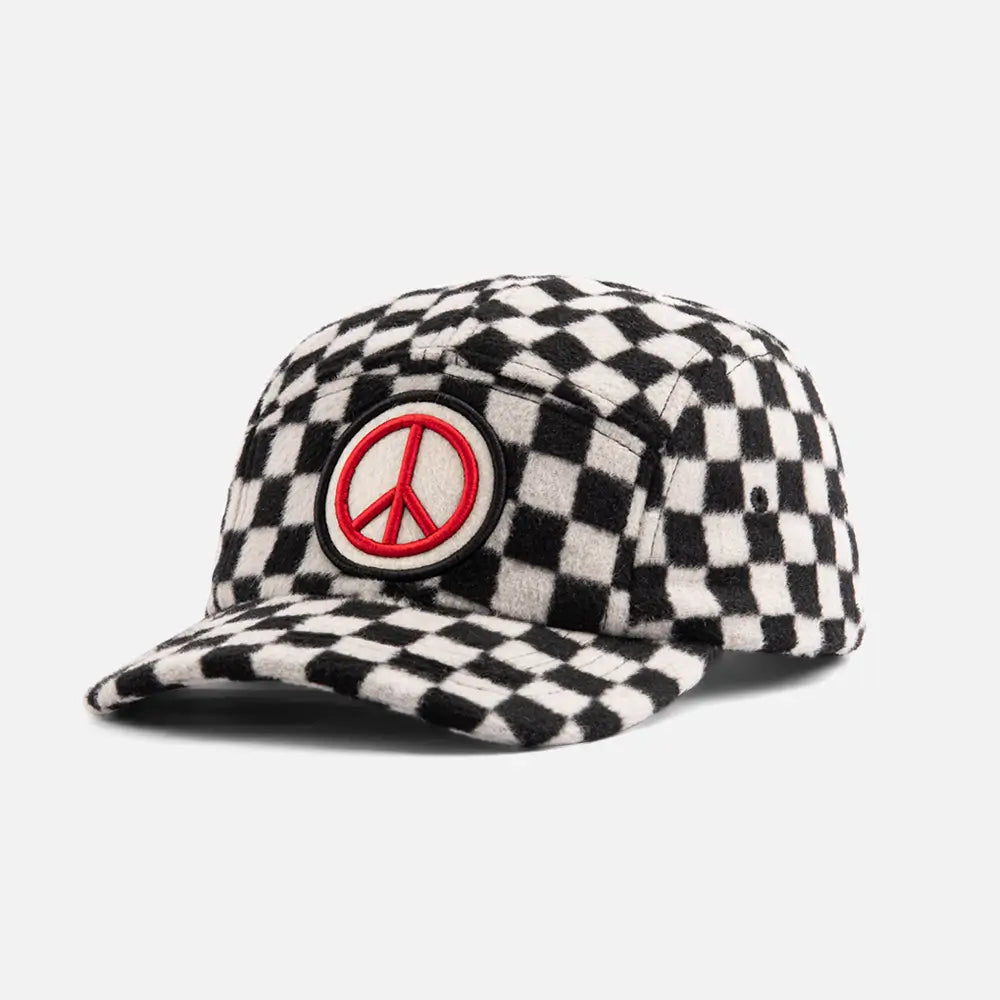 WhiteEmbroideredPeace5PanelCaps